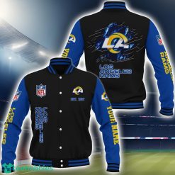 Los Angeles Rams Team 3D Printed Baseball Jacket Custom Name Sport Jacket Product Photo 1