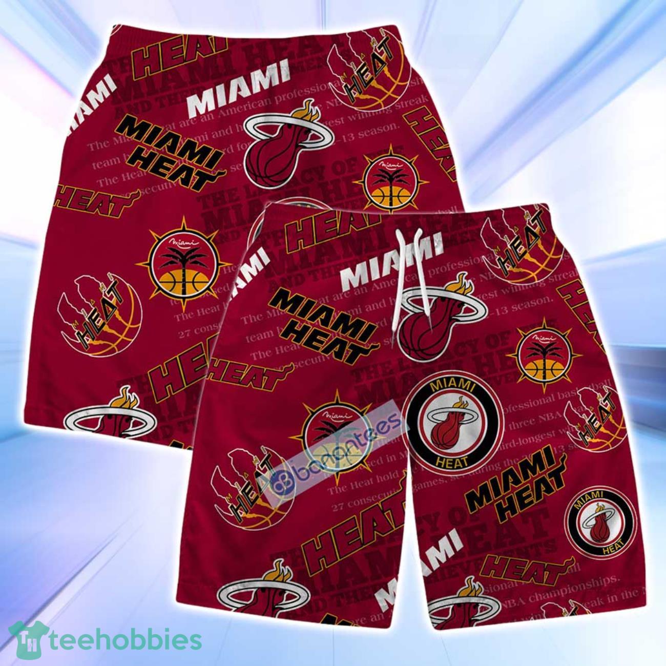 Miami Heat NBA Logo Basketball Stars Pattern Set Hawaiian Shirt & Short Miami Heat NBA Logo Basketball Stars Pattern Set Hawaiian Shirt & Short Product Photo 4