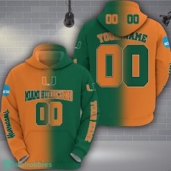 Miami Hurricanes 3D Hoodie Custom Name Number Unisex Football Team Hoodie Product Photo 2