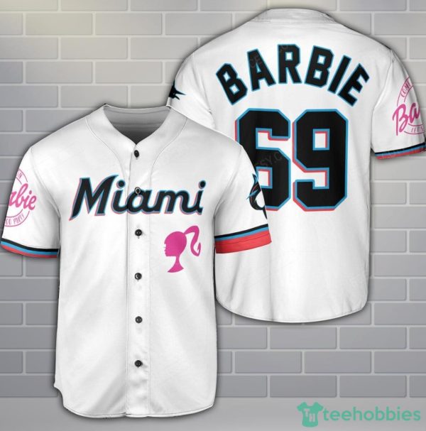 Miami Marlins Barbie Baseball Jersey Shirt Custom Name Number For Fans Product Photo 1