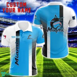 Miami Marlins Team Striped Style 3D Printed Polo SHirt For Fans Custom Name Product Photo 1
