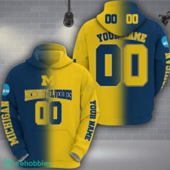 Michigan Wolverines 3D Hoodie Custom Name Number Unisex Football Team Hoodie Product Photo 1