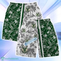 Milwaukee Bucks NBA Logo Hibiscus Mix Tree Pattern Set Hawaiian Shirt & Short Product Photo 4