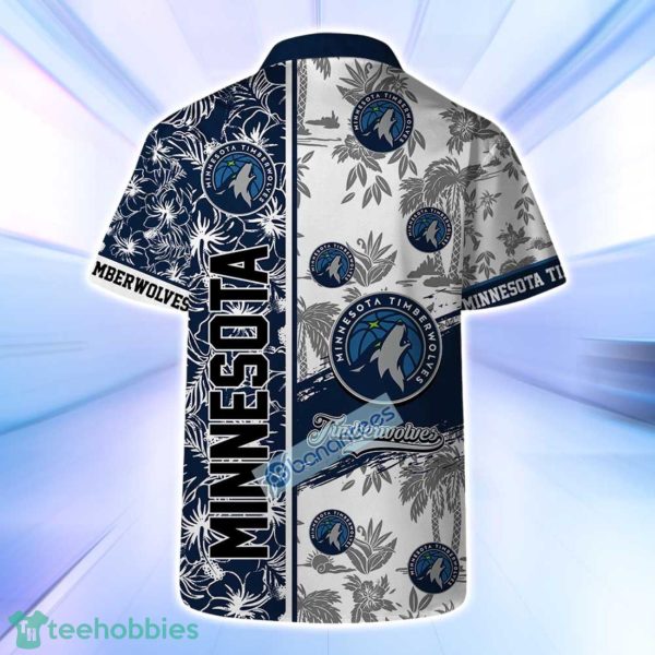 Minnesota Timberwolves NBA Logo Hibiscus Mix Tree Pattern Set Hawaiian Shirt & Short Product Photo 3