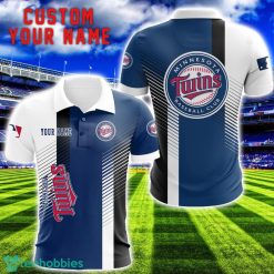 Minnesota Twins Team Striped Style 3D Printed Polo SHirt For Fans Custom Name Product Photo 1