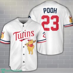 Minnesota Twins Winnie the Pooh Baseball Jersey Shirt Cute Gift For Men Women Custom Name Number Product Photo 1