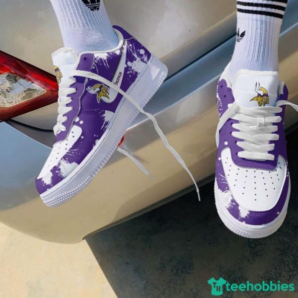Minnesota Vikings Brush Pattern Air Force Shoes Men Women Sneakers AF1 Sneakers Product Photo 2