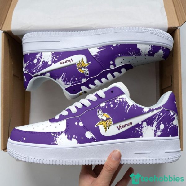 Minnesota Vikings Brush Pattern Air Force Shoes Men Women Sneakers AF1 Sneakers Product Photo 1
