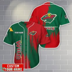 Minnesota Wild Personalized Name 3D Baseball Jersey Shirt Gift For Sport Season Product Photo 1
