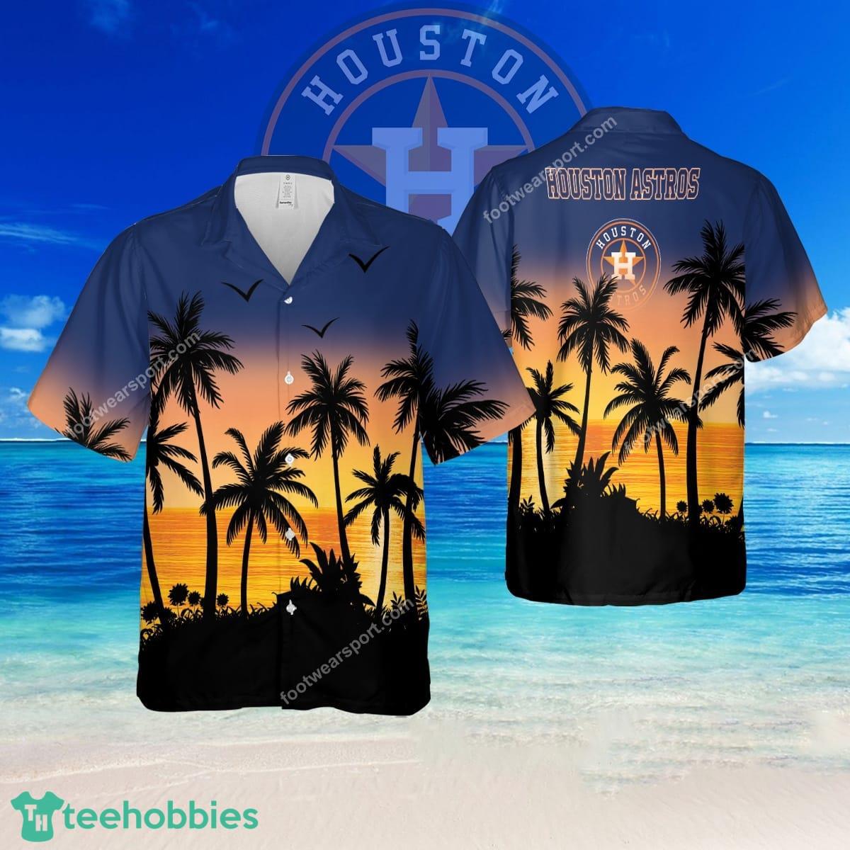 MLB Houston Astros Organic Logo Beach Hawaiian Shirt For Men And Women - MLB Houston Astros Organic Logo Beach Hawaiian Shirt For Men And Women