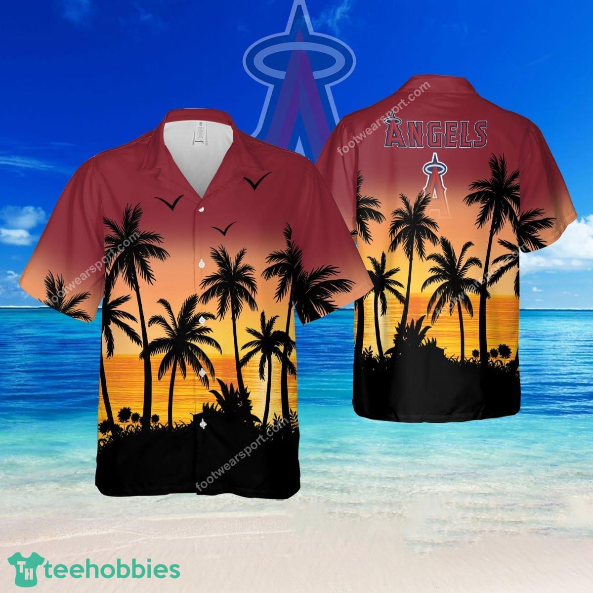 MLB Los Angeles Angels Seashell Brand 3D Hawaiian Shirt For Summer - MLB Los Angeles Angels Seashell Brand 3D Hawaiian Shirt For Summer