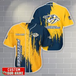 Nashville Predators Personalized Name 3D Baseball Jersey Shirt Gift For Sport Season Product Photo 1