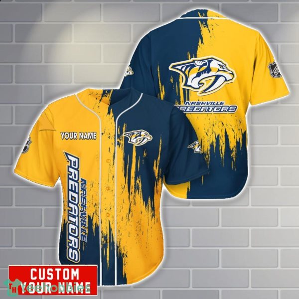 Nashville Predators Personalized Name 3D Baseball Jersey Shirt Gift For Sport Season Product Photo 1
