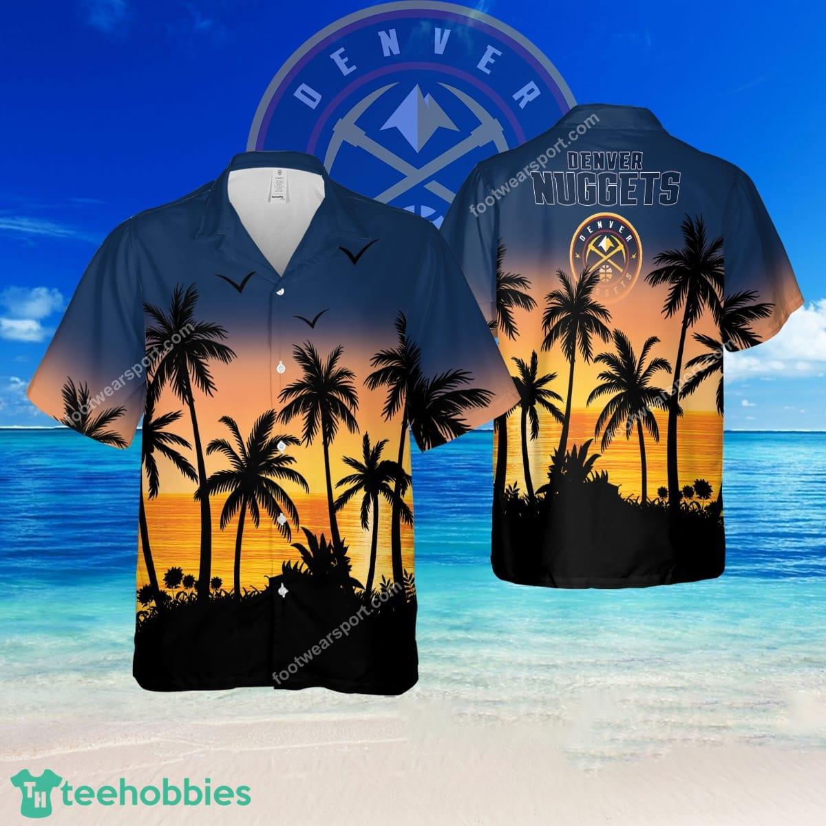 NBA Denver Nuggets Beach Logo 3D Hawaiian Shirt Men And Women Gift - NBA Denver Nuggets Beach Logo 3D Hawaiian Shirt Men And Women Gift