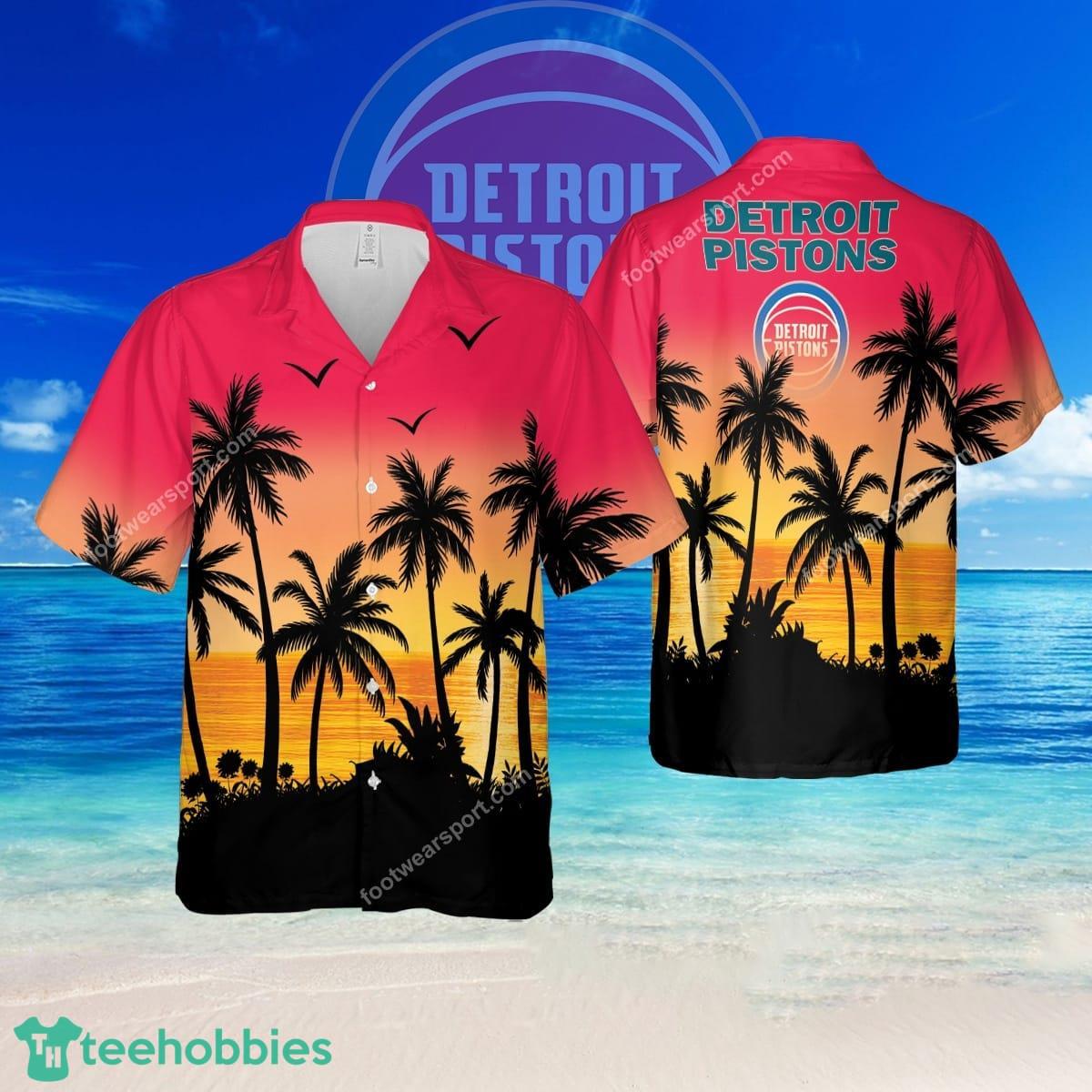 NBA Detroit Pistons Palm Brand New AOP Hawaiian Shirt For Men And Women - NBA Detroit Pistons Palm Brand New AOP Hawaiian Shirt For Men And Women