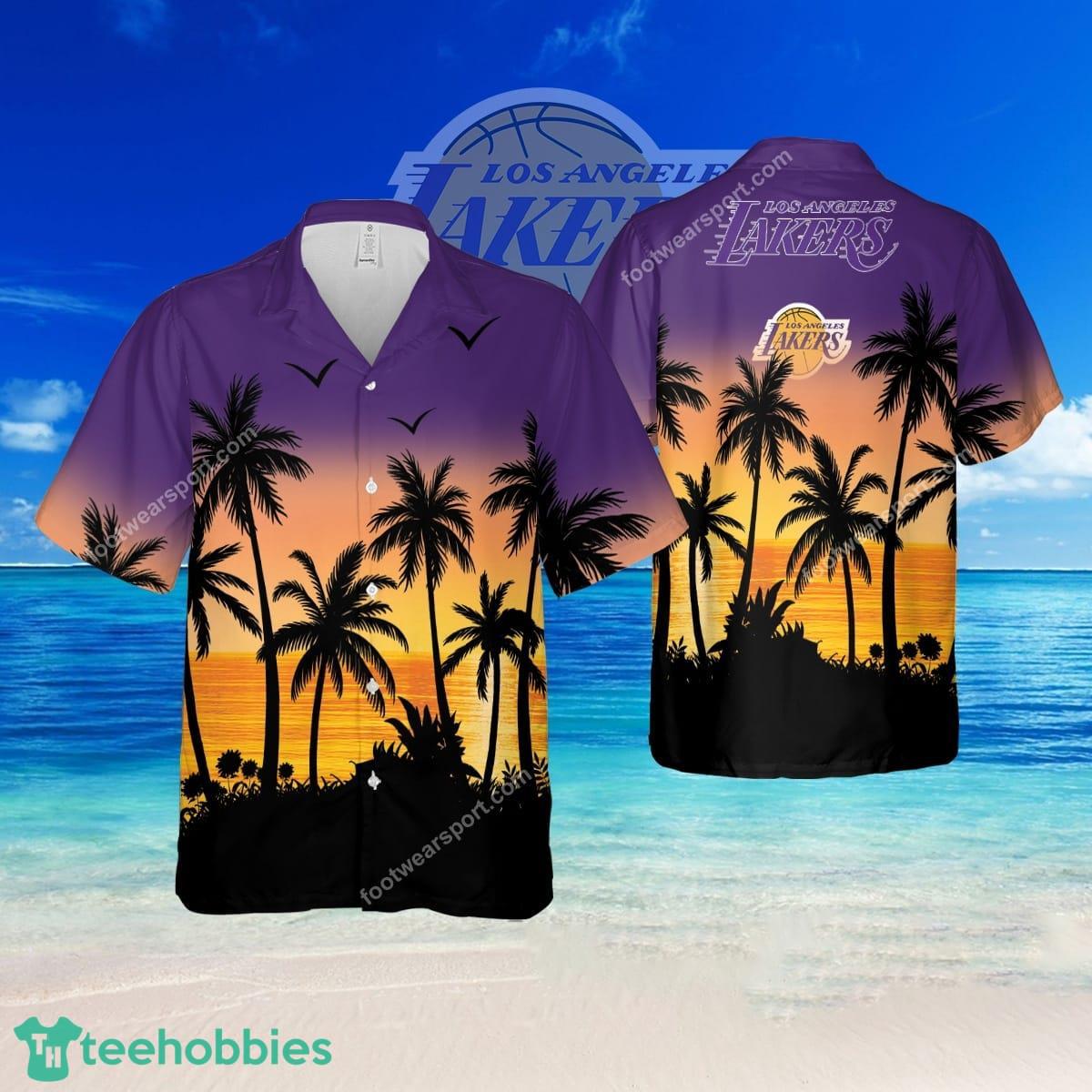 NBA Los Angeles Lakers Vintage Logo AOP Hawaiian Shirt Gift For Fans - NBA Los Angeles Lakers Vintage Logo AOP Hawaiian Shirt Gift For Fans