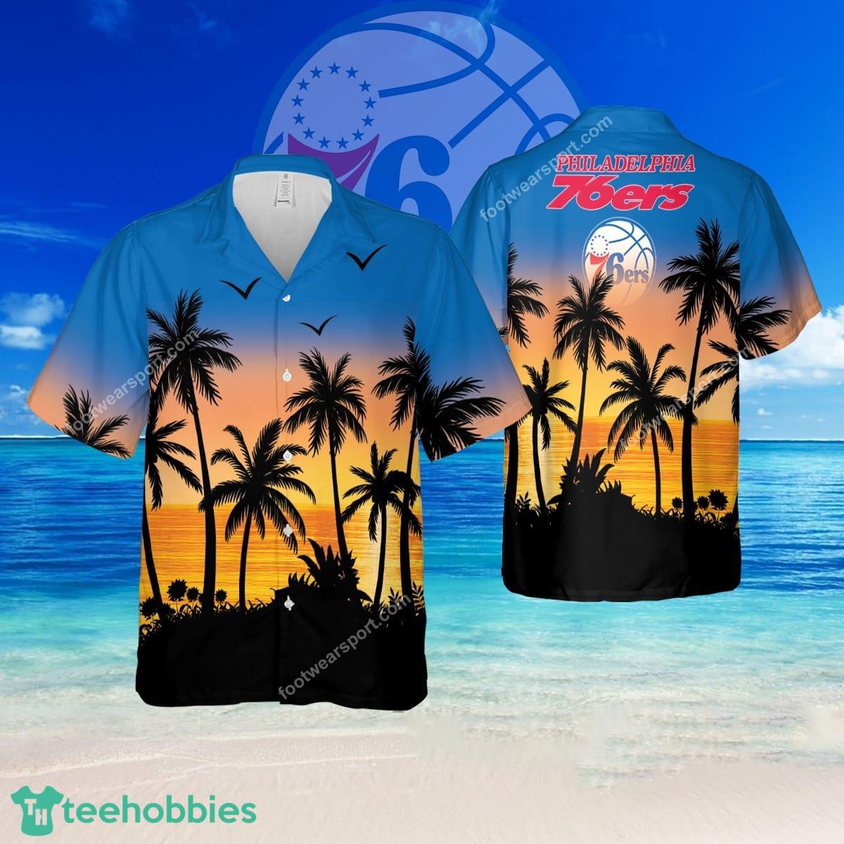 NBA Philadelphia 76ers Bright Logo 3D Hawaiian Shirt For Summer - NBA Philadelphia 76ers Bright Logo 3D Hawaiian Shirt For Summer