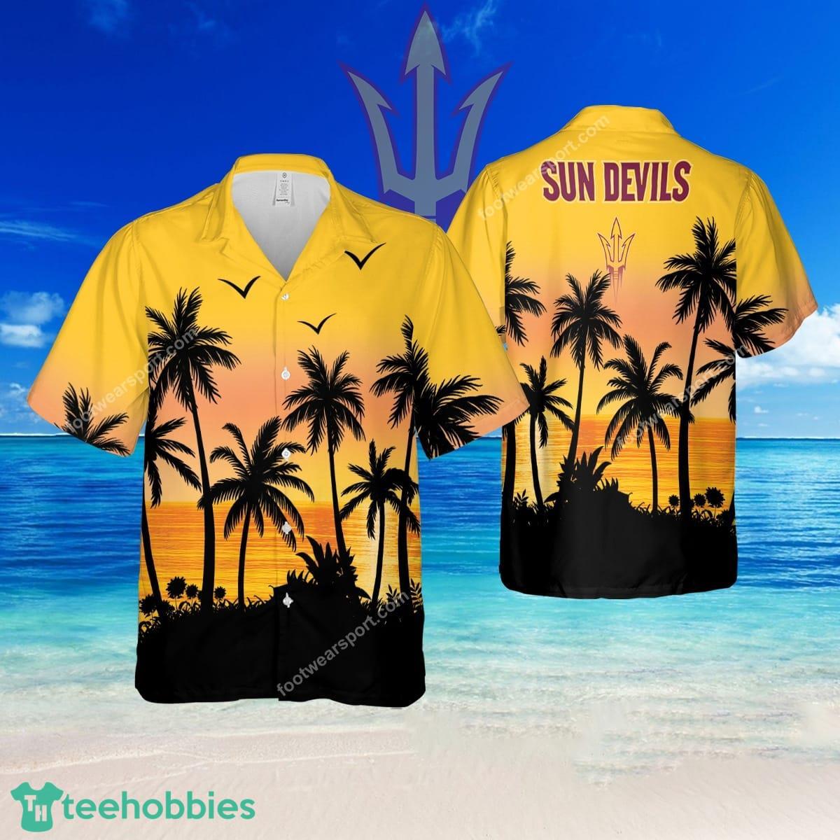NCAA Arizona State Sun Devils Luxury Logo All Over Print Hawaiian Shirt For Summer - NCAA Arizona State Sun Devils Luxury Logo All Over Print Hawaiian Shirt For Summer