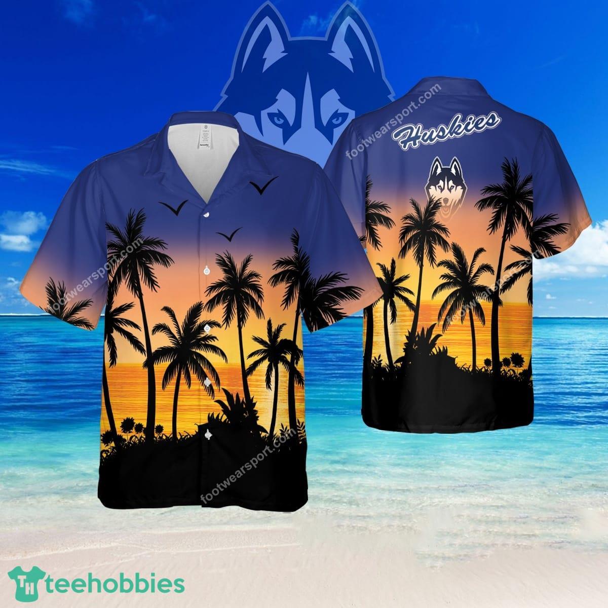 NCAA Connecticut Huskies Surfboard Logo Beach Hawaiian Shirt Men And Women Gift - NCAA Connecticut Huskies Surfboard Logo Beach Hawaiian Shirt Men And Women Gift