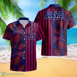 New York Giants Leaf and Stripe Pattern Hawaiian Shirt For Fans Summer Gift Product Photo 1