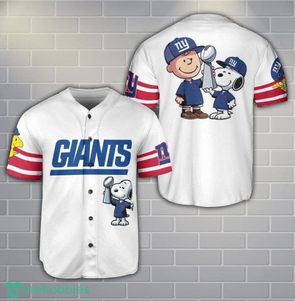 New York Giants Peanut Snoopy Baseball Jersey Shirt Sport Season Gift Product Photo 1