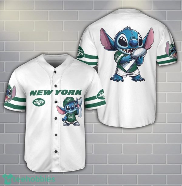 New York Jets Lilo And Stitch Baseball Jersey Shirt Limited For Fans Product Photo 1