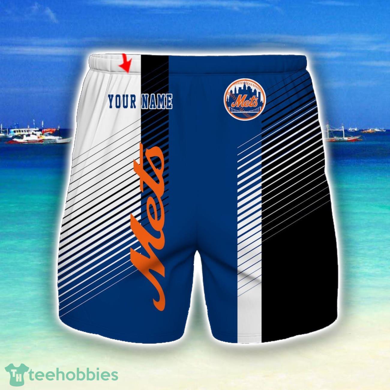 New York Mets Beach Shorts For Sport Fans Team Summer Gift Custom Name New York Mets Beach Shorts For Sport Fans Team Summer Gift Custom Name Product Photo 1