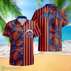 New York Mets Leaf and Stripe Pattern Hawaiian Shirt For Fans Summer Gift Product Photo 1