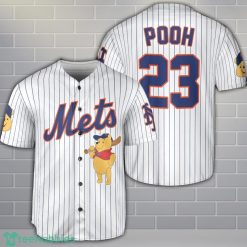 New York Mets Winnie the Pooh Baseball Jersey Shirt Cute Gift For Men Women Custom Name Number Product Photo 1
