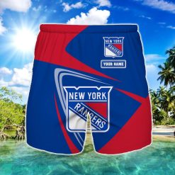 New York Rangers Logo Printed 3D Beach Shorts For Men Custom Name Summer Gift Ideas Product Photo 1