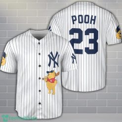 New York Yankees Winnie the Pooh Baseball Jersey Shirt Cute Gift For Men Women Custom Name Number Product Photo 1
