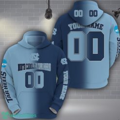 North Carolina Tar Heels 3D Hoodie Custom Name Number Unisex Football Team Hoodie Product Photo 2