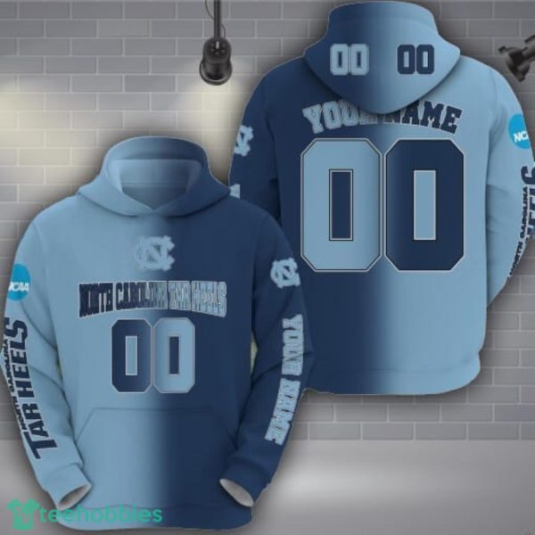 North Carolina Tar Heels 3D Hoodie Custom Name Number Unisex Football Team Hoodie Product Photo 1