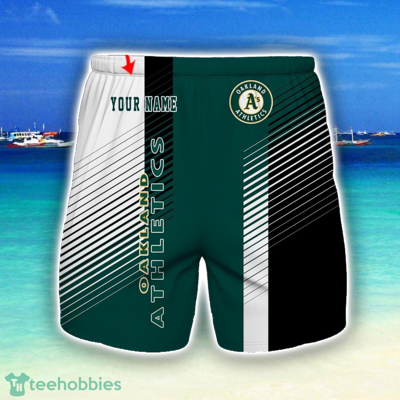 Oakland Athletics Beach Shorts For Sport Fans Team Summer Gift Custom Name Oakland Athletics Beach Shorts For Sport Fans Team Summer Gift Custom Name Product Photo 1