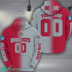 Ohio State Buckeyes 3D Hoodie Custom Name Number Unisex Football Team Hoodie Product Photo 2