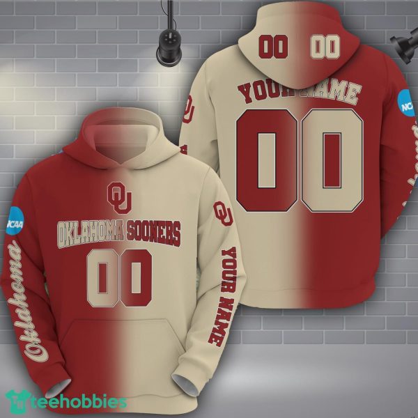Oklahoma Sooners 3D Hoodie Custom Name Number Unisex Football Team Hoodie Product Photo 2
