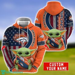 Personalized NFL Denver Broncos Baby Yoda Hug Logo 3D Hoodie Unique Sport Gift For Fans Product Photo 1