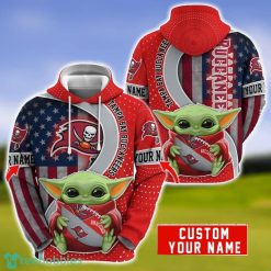 Personalized NFL Tampa Bay Buccaneers Baby Yoda Hug Logo 3D Hoodie Unique Sport Gift For Fans Product Photo 1