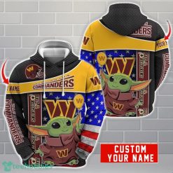 Personalized NFL Washington Commanders Hoodie Baby Yoda Cute 3D Hoodie Men And Women Gift Product Photo 1
