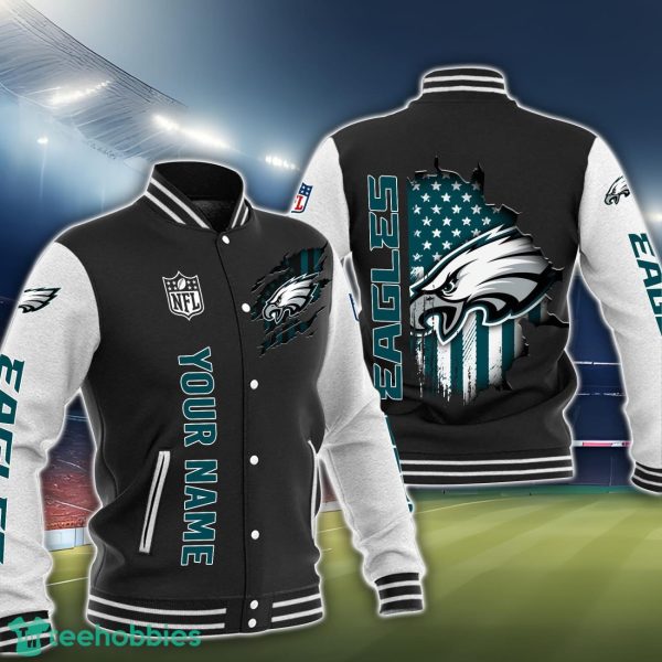 Philadelphia Eagles 3D Baseball Jacket Trending Sport Gift For Fans Product Photo 1