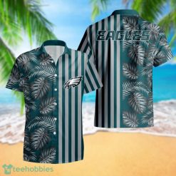 Philadelphia Eagles Leaf and Stripe Pattern Hawaiian Shirt For Fans Summer Gift Product Photo 1