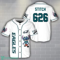 Philadelphia Eagles Lilo And Stitch Baseball Jersey Shirt Custom Name Number Team Gift Product Photo 1