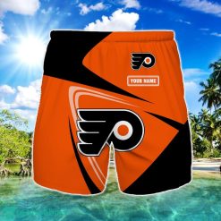 Philadelphia Flyers Logo Printed 3D Beach Shorts For Men Custom Name Summer Gift Ideas Product Photo 1
