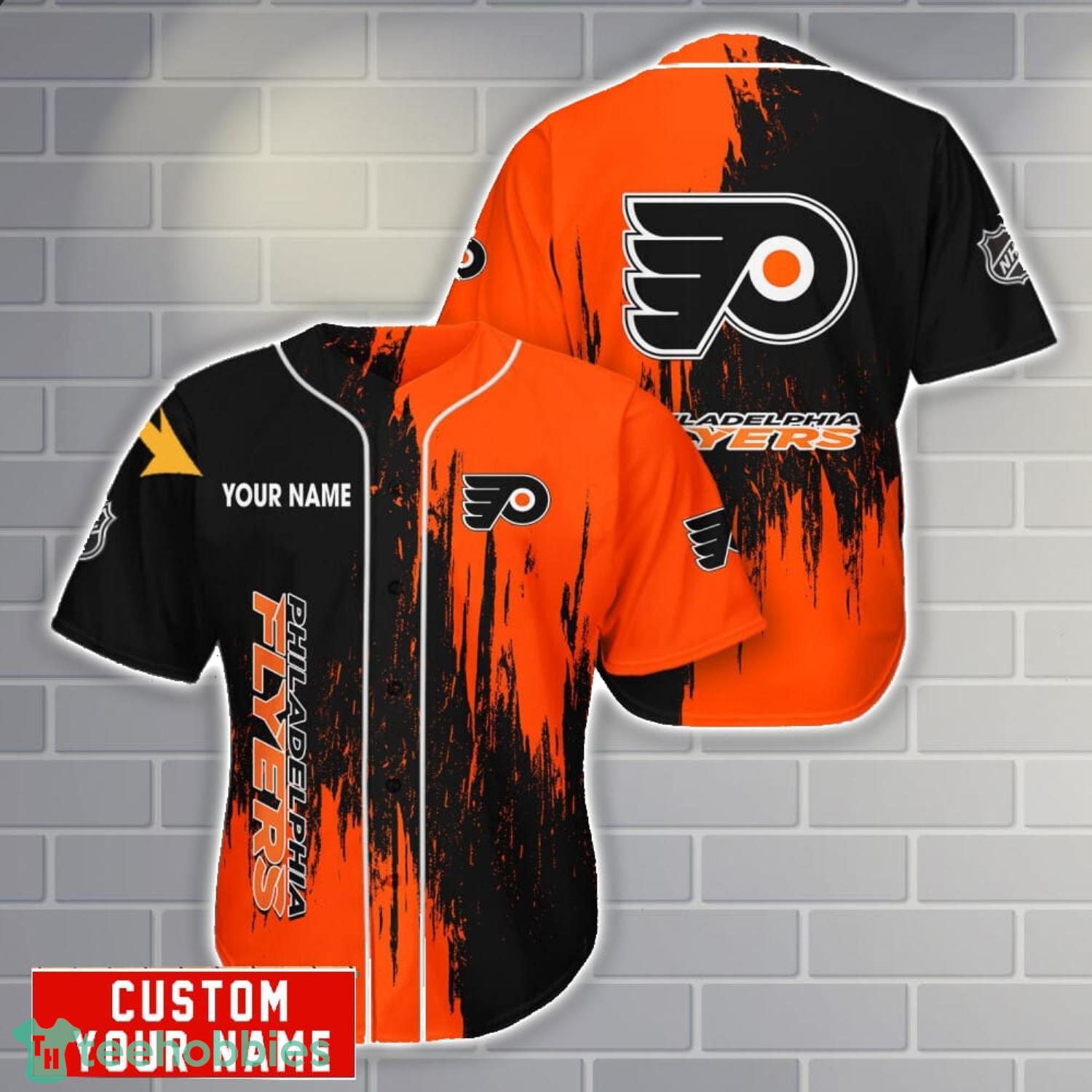 Philadelphia Flyers Personalized Name 3D Baseball Jersey Shirt Gift For Sport Season image Philadelphia Flyers Personalized Name 3D Baseball Jersey Shirt Gift For Sport Season Product Photo 1