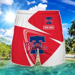 Philadelphia Phillies Logo Printed 3D Beach Shorts For Men Custom Name Summer Gift Ideas Product Photo 1
