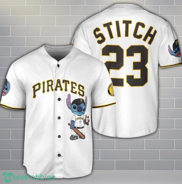 Pittsburgh Pirates Lilo And Stitch Baseball Jersey Shirt Custom Name Number Team Gift Product Photo 1