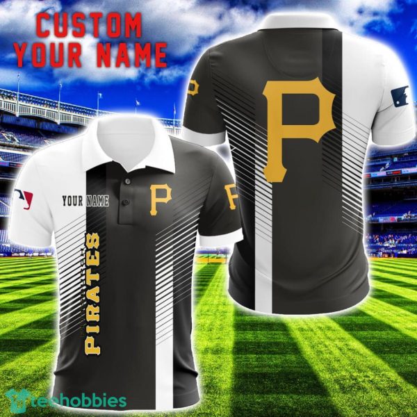 Pittsburgh Pirates Team Striped Style 3D Printed Polo SHirt For Fans Custom Name Product Photo 1