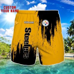 Pittsburgh Steelers 3D Shorts All printing Beach Shorts Custom Name For Fans Product Photo 1