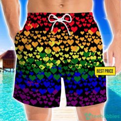 Pride LGBT Colorful Heart 3D Beach Shorts For Men Gift Summer Gift Product Photo 1