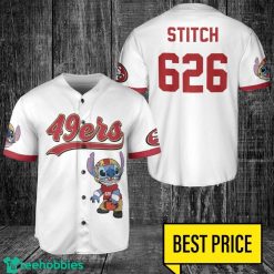 San Francisco 49ers Lilo And Stitch Baseball Jersey Shirt Custom Name Number Team Gift Product Photo 1